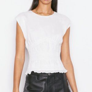 FRAME - Smocked Sleeveless Blouse (Blanc / White)